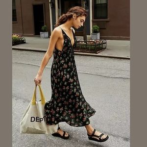 NEW FREE PEOPLE FLORAL LACE MAXI DRESS SIZE LARGE